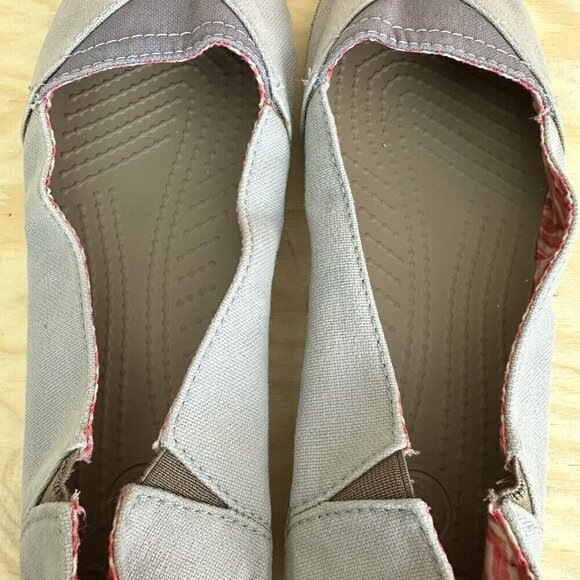 CROCS ANGELINE Angeline Slip On Canvas  Ballet  Flats Size 10 Gray - Picture 6 of 7